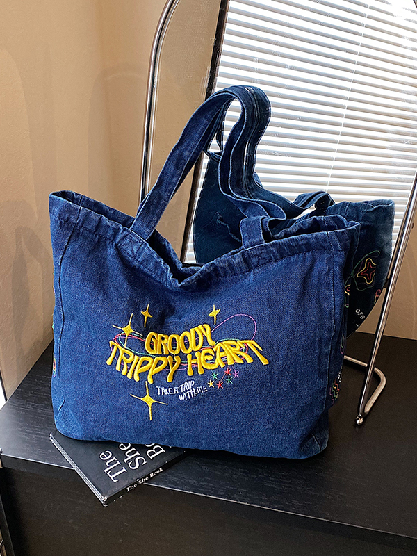 Canvas Tote Designer - Korean Style Versatile Large Capacity Denim
