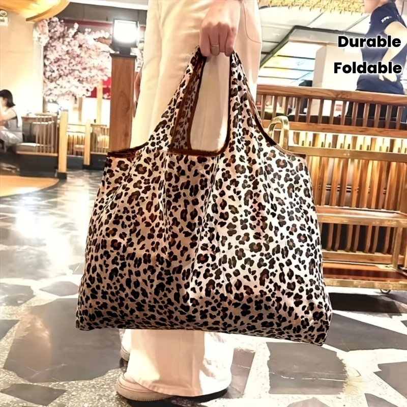 Canvas Tote Designer - 1 Women's Large-Capacity Leopard-Print Tote Bag