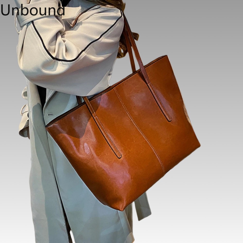 Oil Wax Cowhide Tote Bag Women - Luxury Bags Vintage incelemesi ve fiyatı