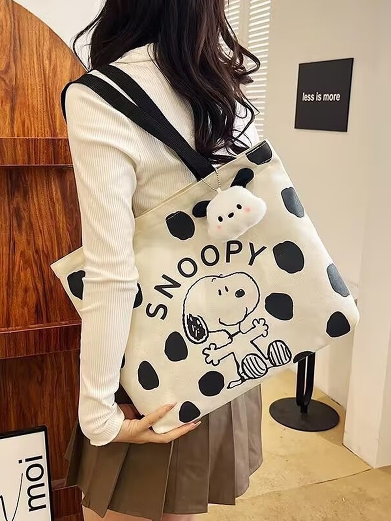 Cartoon Snoopy Zipper Canvas S - Canvas Tote Designer incelemesi ve fiyatı