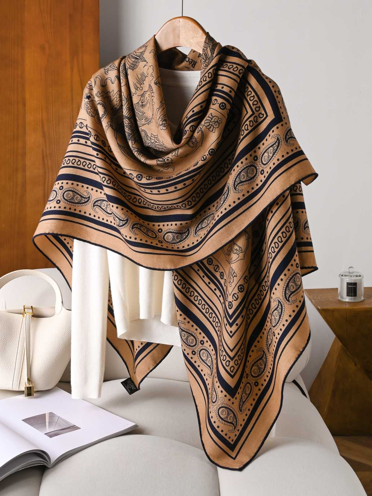 New Silk Wool Scarf Designer L - Luxury Bags Hong Kong incelemesi ve fiyatı