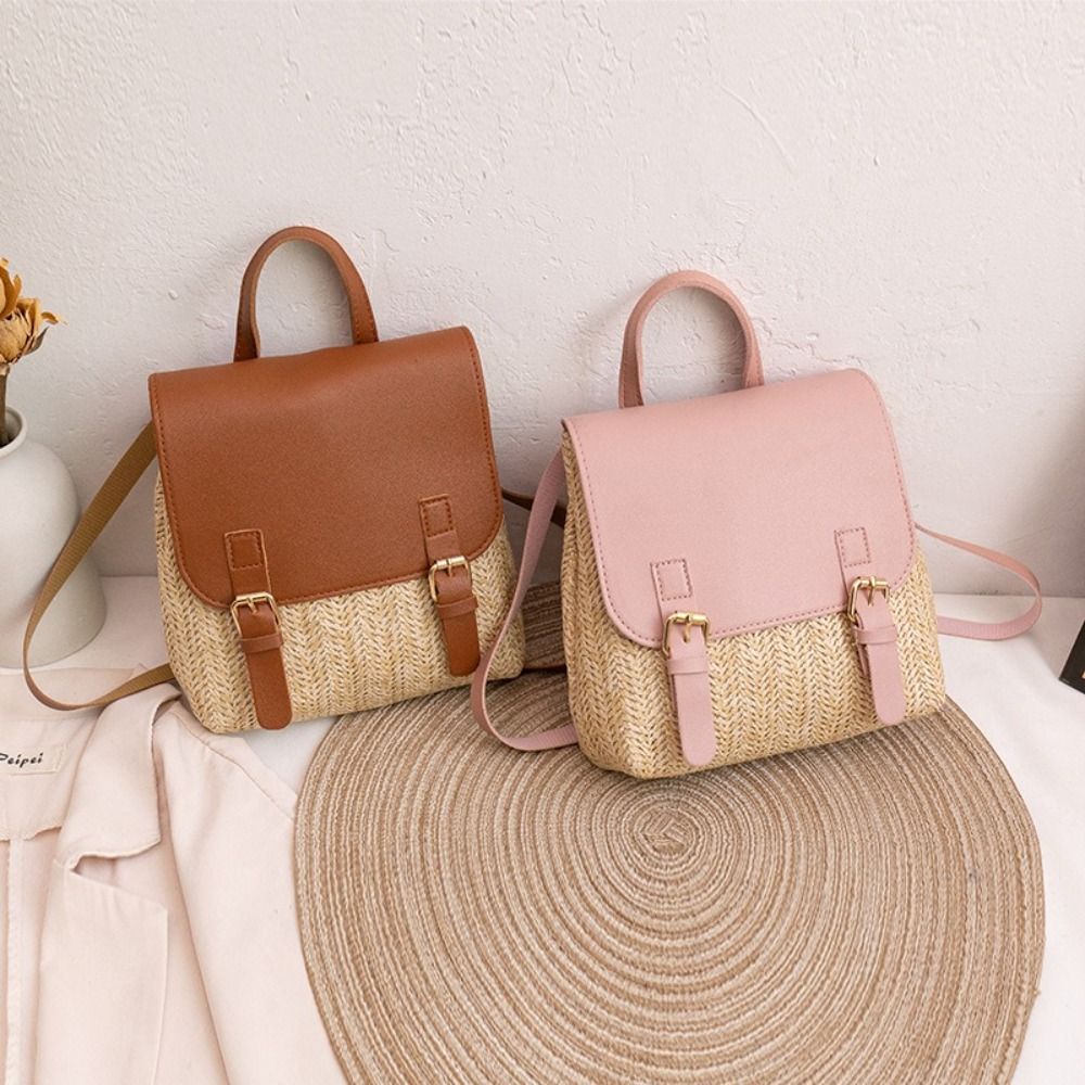 Fashion PU Leather Straw Backp - Luxury Bags Vintage incelemesi ve fiyatı