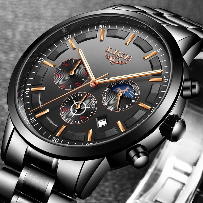 LIGE Business Watches Mens Top - Luxury Bags Brands List incelemesi ve fiyatı